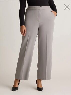 Quince Stretch Crepe Classic Trouser Pants in Coastal Grey size 16